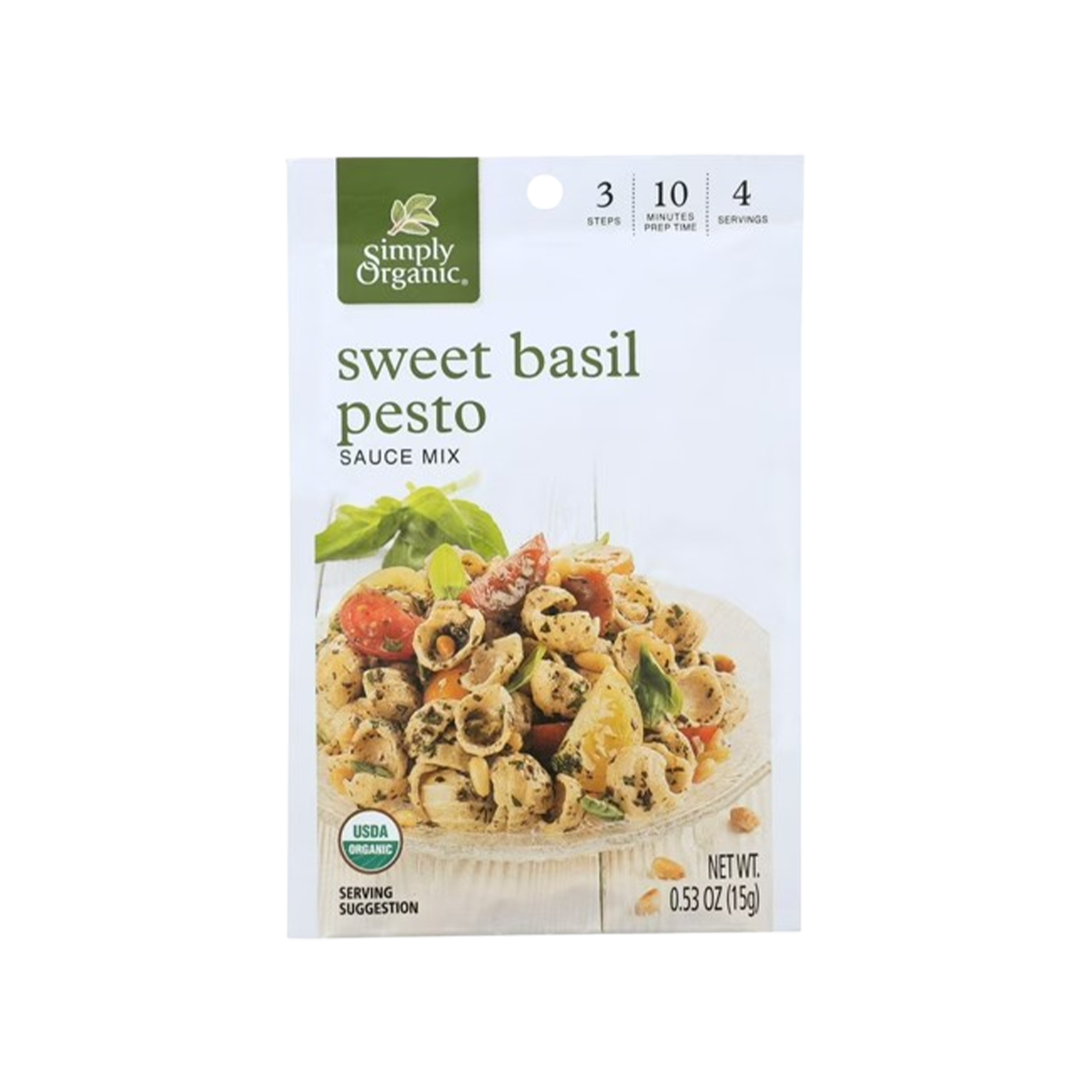 Simply Organic, Sweet Basil Pesto Seasoning Mix, Case Of 12, .53 oz