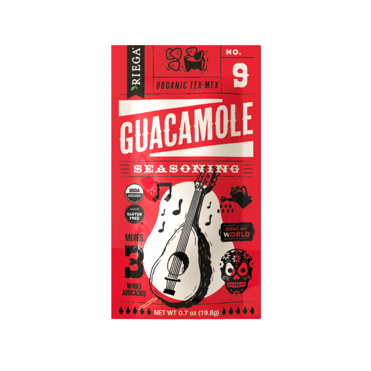Riega Foods, Organic Guacamole Seasoning Mix, Case Of 8, .35 oz