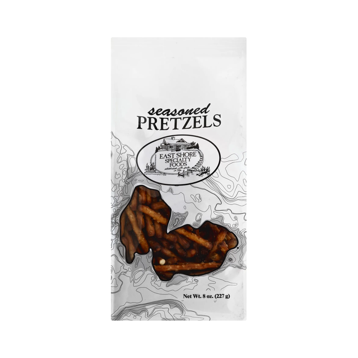 East Shore Specialty Foods, Seasoned Pretzels - Case of 12 - 8 OZ