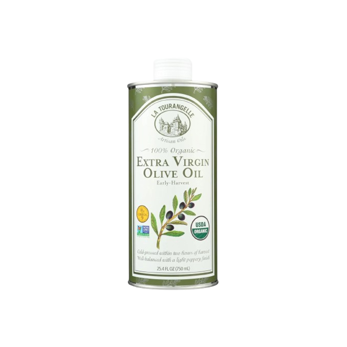 La Tourangelle, Organic Early-Harvest Extra Virgin Olive Oil, Case Of 6, 25.4 oz