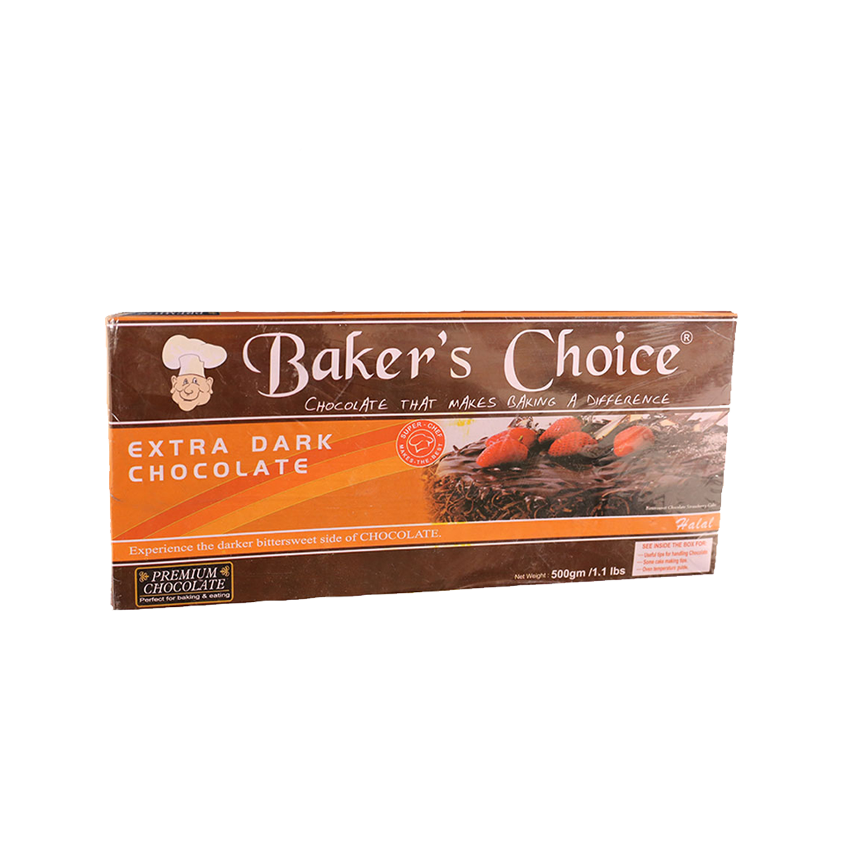 Bakers Choice Extra Dark Chocolate 500g
