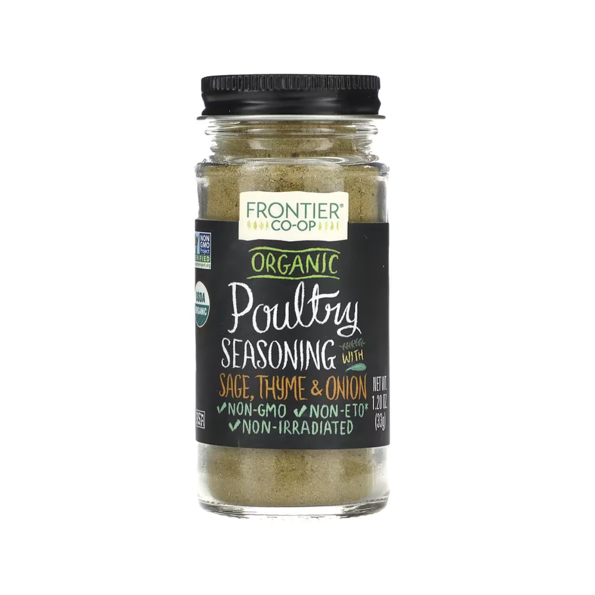 Frontier Nat Prod Co-op, Organic Poultry Seasoning Sage Thyme & Onion, 1 Each, 1.2 oz
