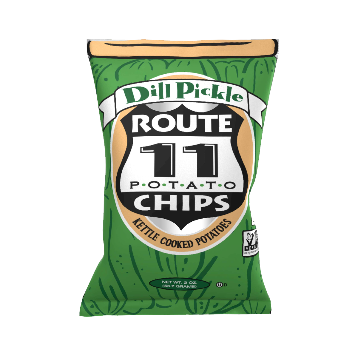 Route 11, Potato Chips Dill Pickle, Case Of 30, 2 oz