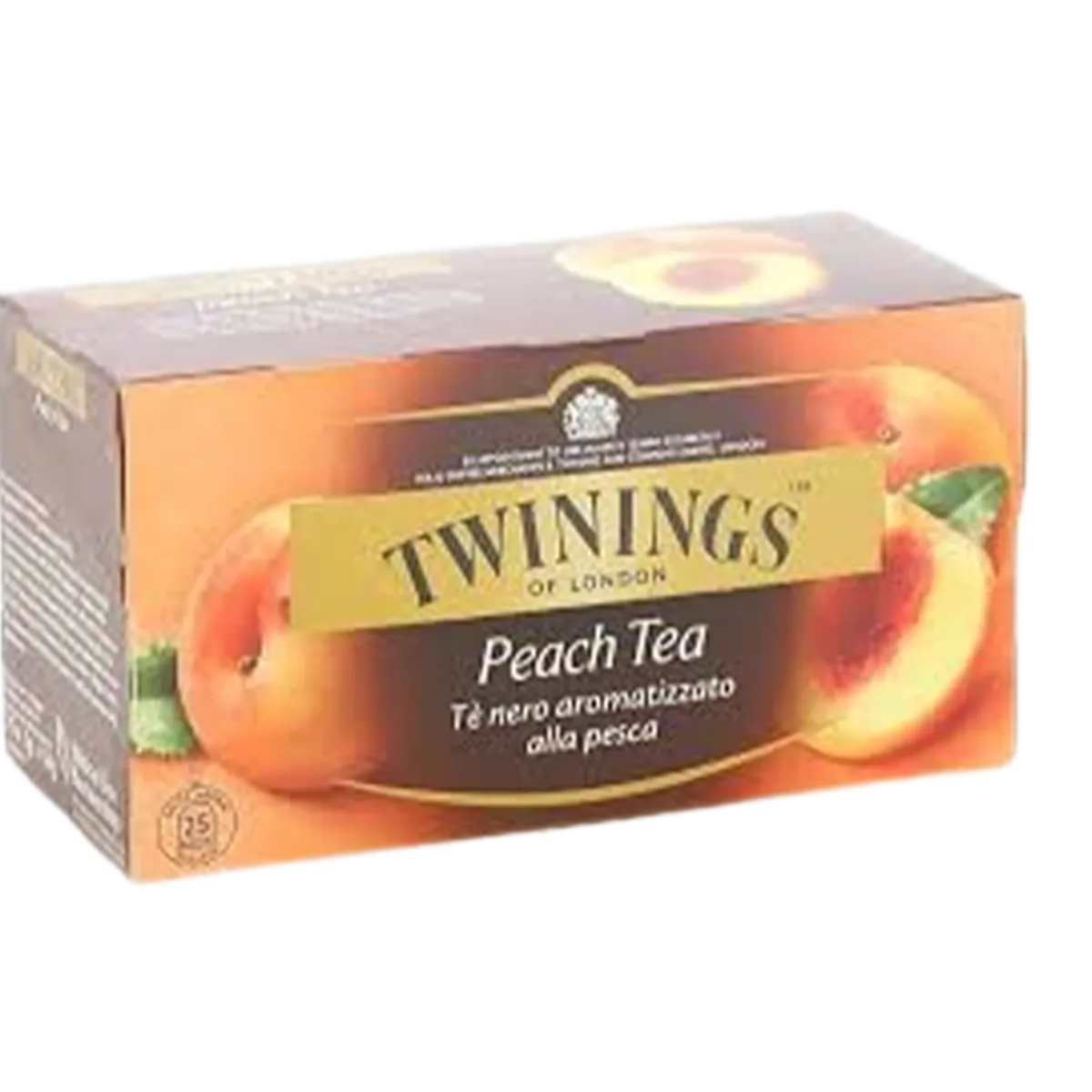 Twinings Peach Flavor Peach Flavored Black Tea 25 Tea Bags