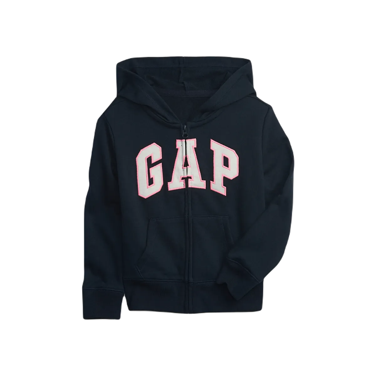 Gap Kids Girl Logo Zip Hoodie Glitter Navy Blue XXL
