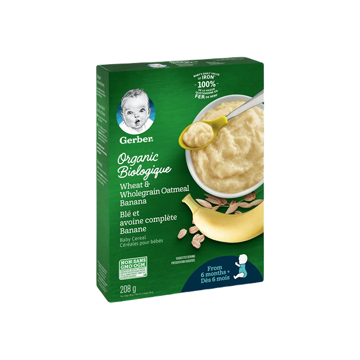 Gerber Organic Banane Baby Cereales 208g