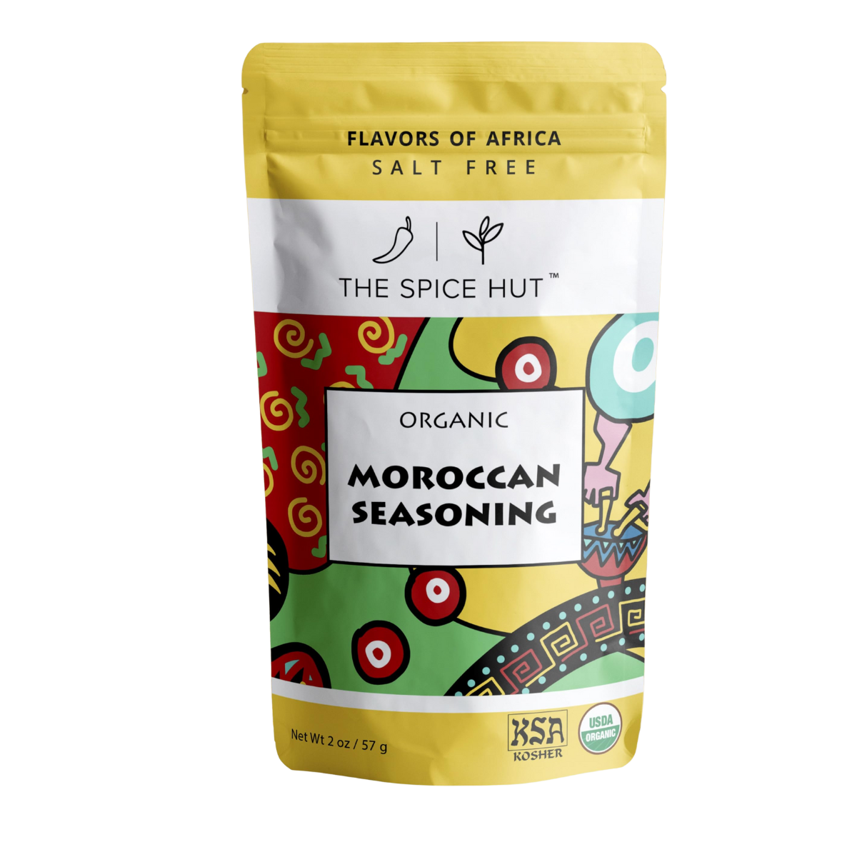 The Spice Hut, Organic Moroccan Seasoning, Case of 6 Pouches, 2 Ounces / Pouch
