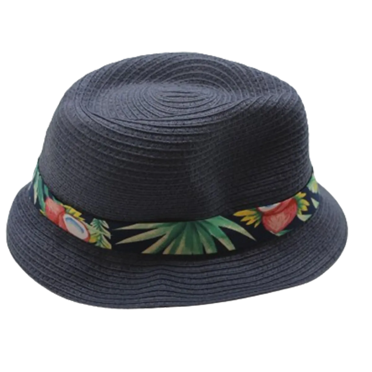 Debenhams P Blue Floral Trilby 43 Navy Hat S/M