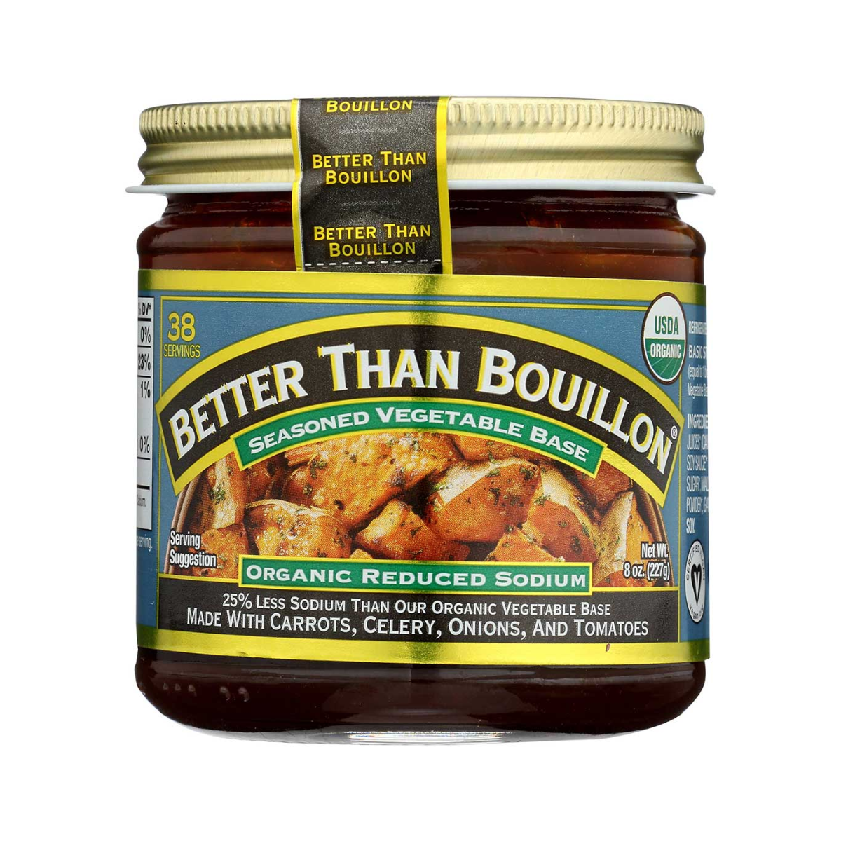 Organic Reduced Sodium Seasoned Vegetable Base, Case of 6, 8 oz
