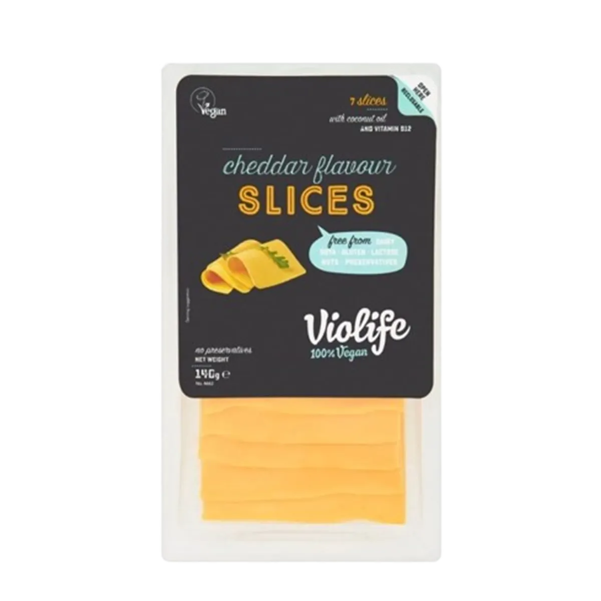VIOLIFE Cheddar Flavour Slices, 140g - Organic & Real
