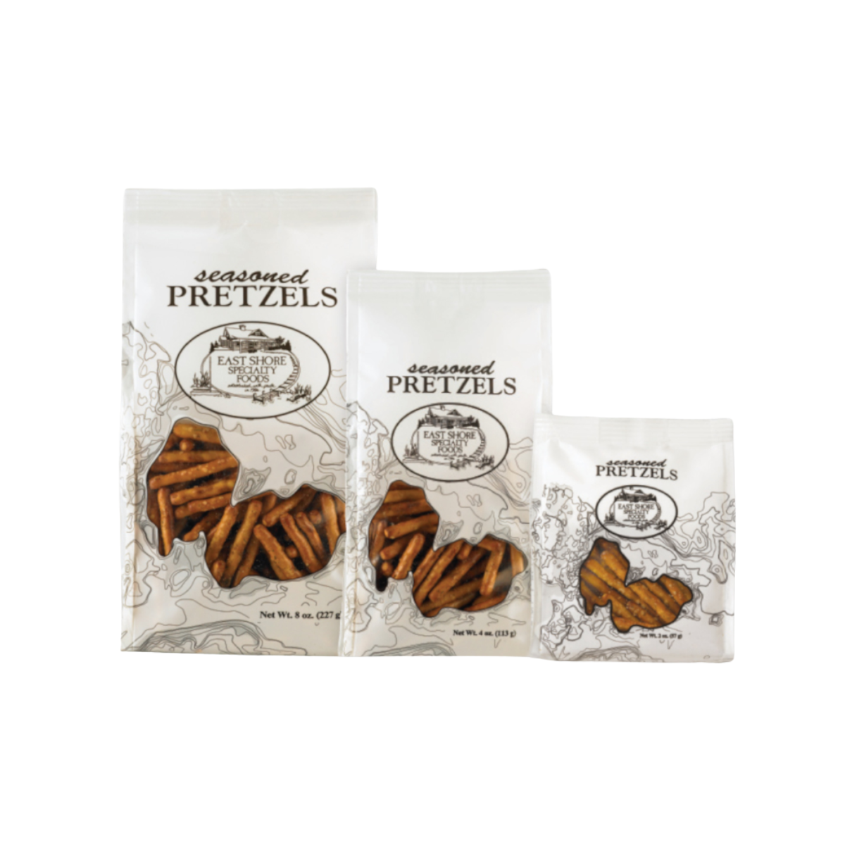 East Shore Specialty Foods, Seasoned Pretzels - Case of 36 - 2 OZ