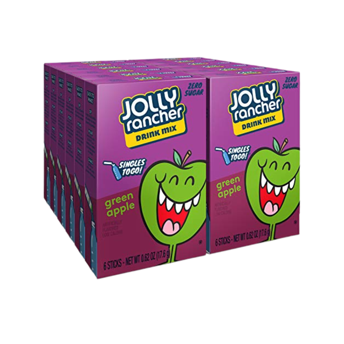 Jolly Rancher Singles To Go Powdered Drink Mix, Green Apple, 72 Total Servings
