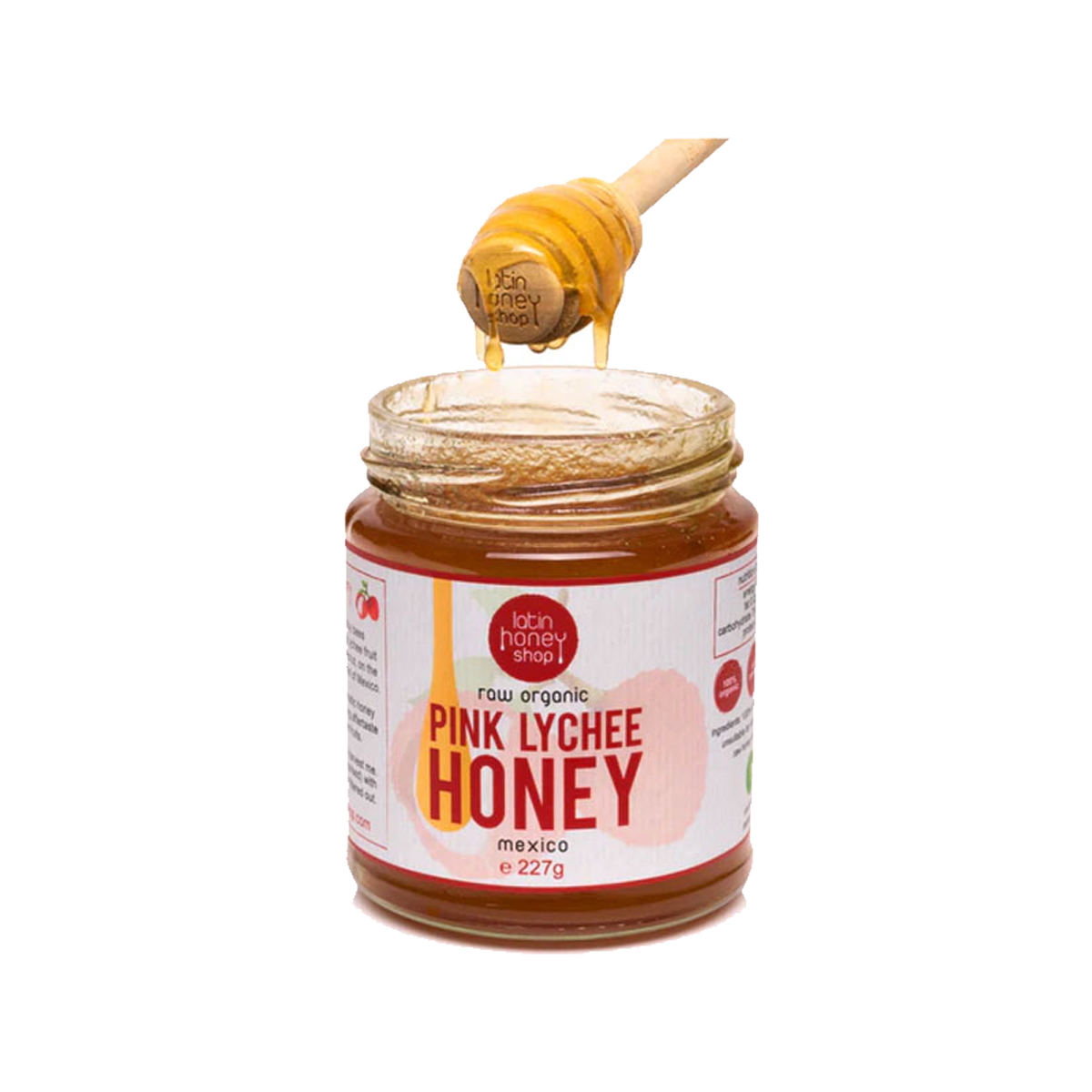 Raw Organic pink lychee Honey from Uruguay 227g