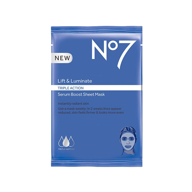 No7 Lift & Luminate Triple Action Serum Boost Sheet Mask 4 x 20.75g