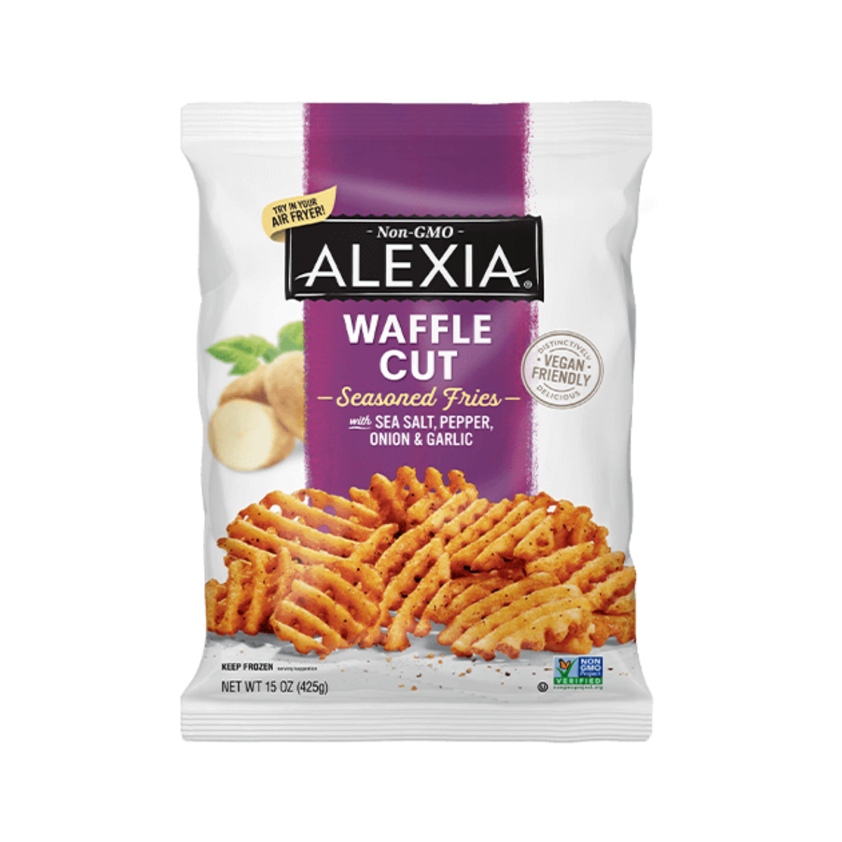 Alexia, Waffle Fries With Seasoned Salt Bag, Case Of 12, 15 oz