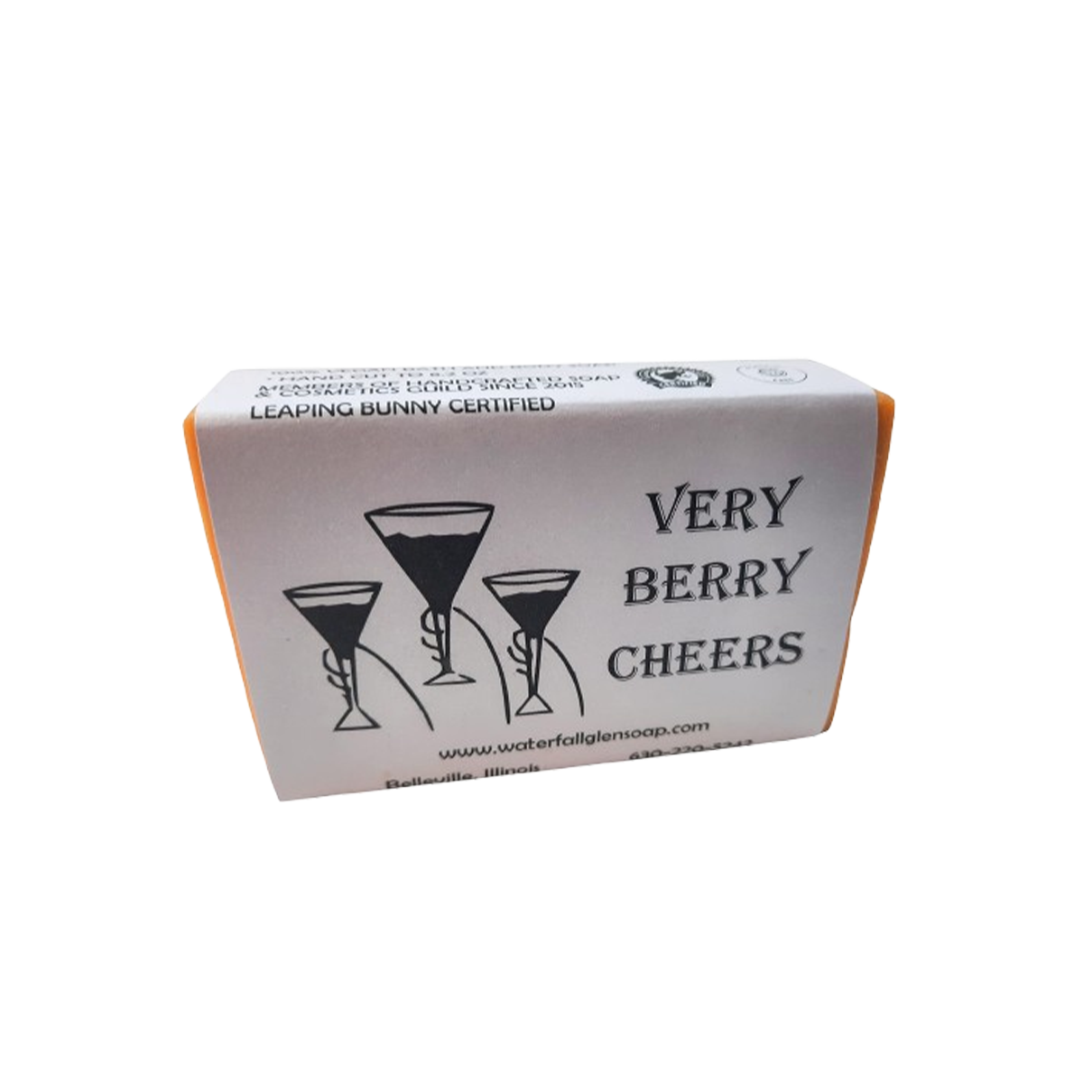 WATERFALL GLEN SOAP COMPANY +VERY BERRY CHEER BAR SOAP + CINNAMON AND CRANBERRY AROMA  + UNIT SIZE 6 oz + CASE 6