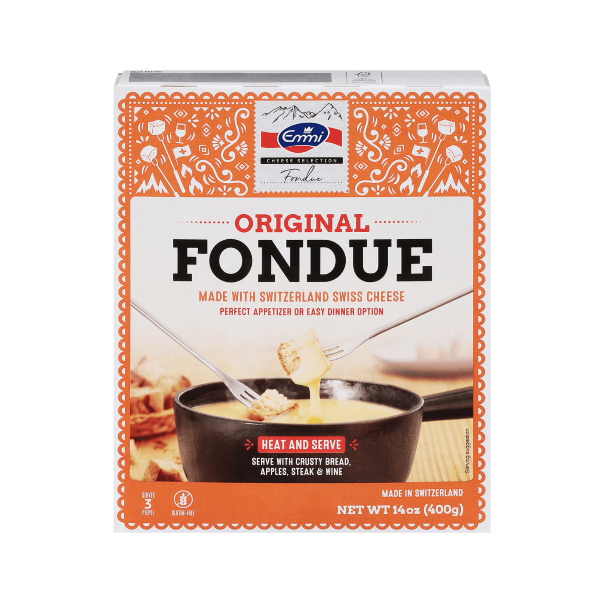Emmi, Fondue Cheese from Switzerland Original, Case Of 12, 14 oz