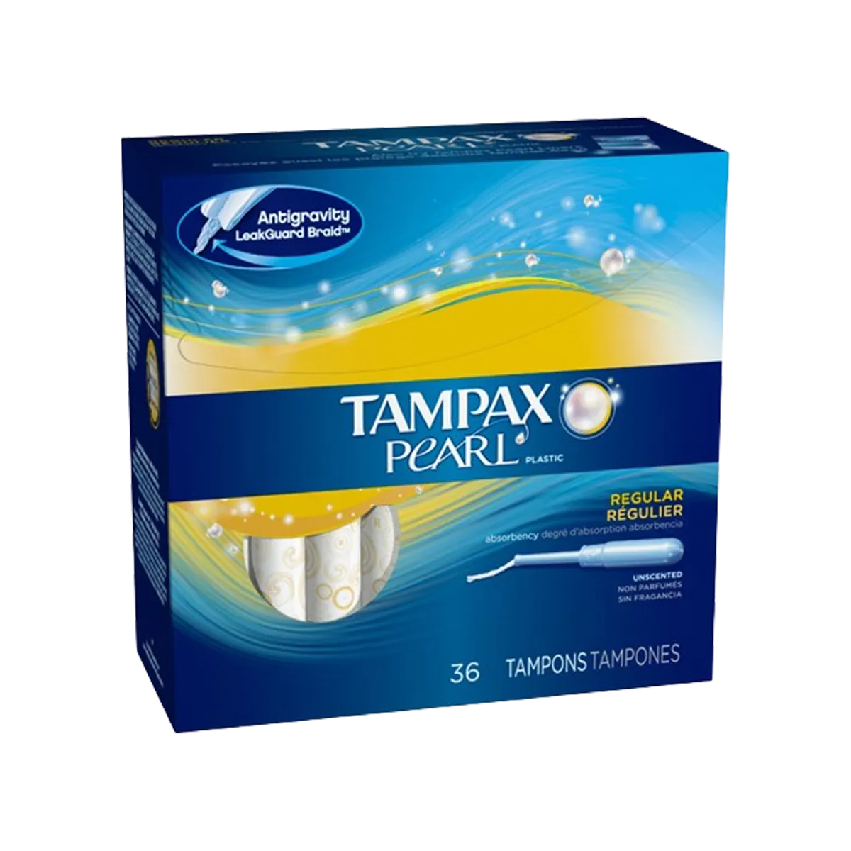 Tampax Pearl Plastic Regular Unscented 36/Ct