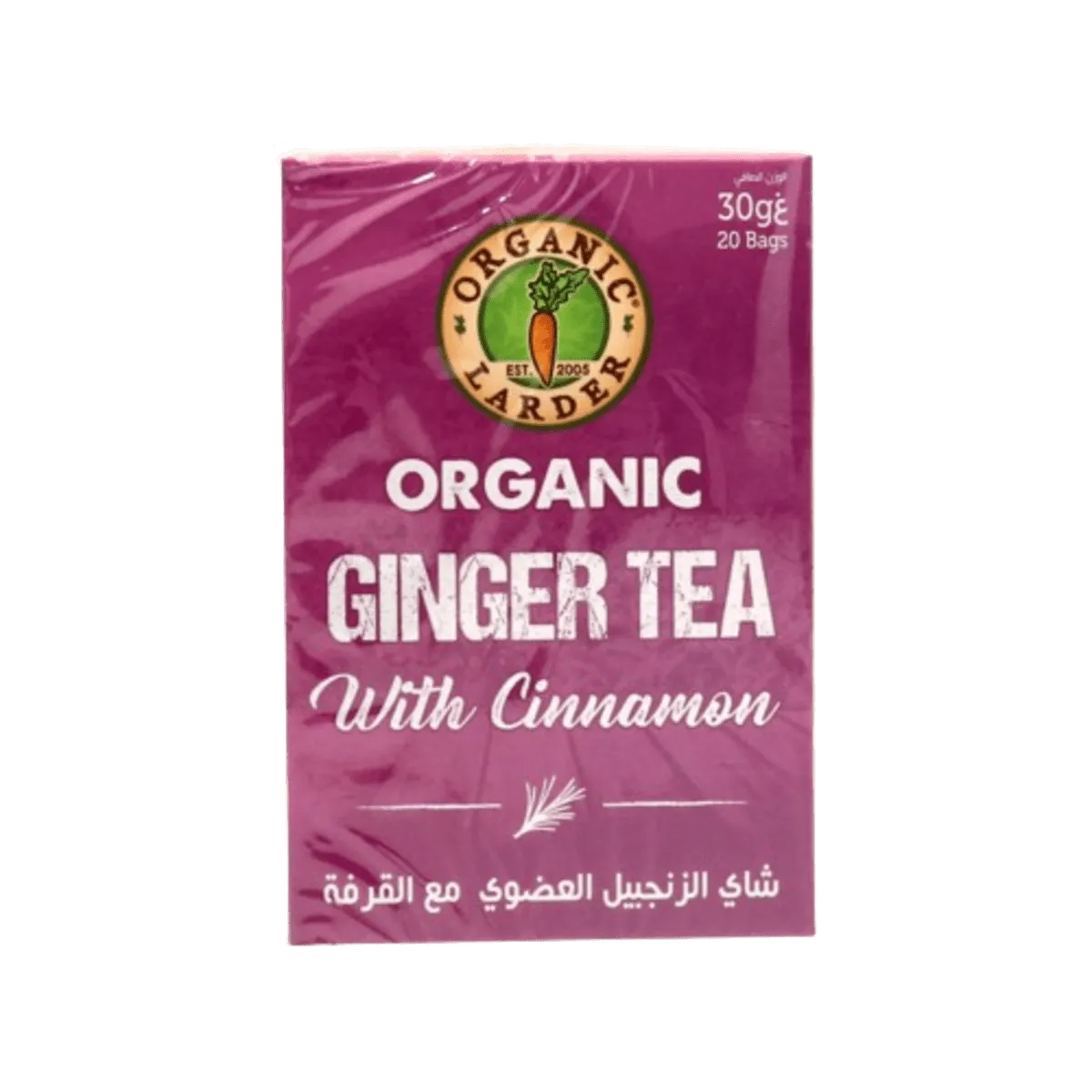 Organic Larder Organic Tea 20 Bags Ginger Cinnamon 40g