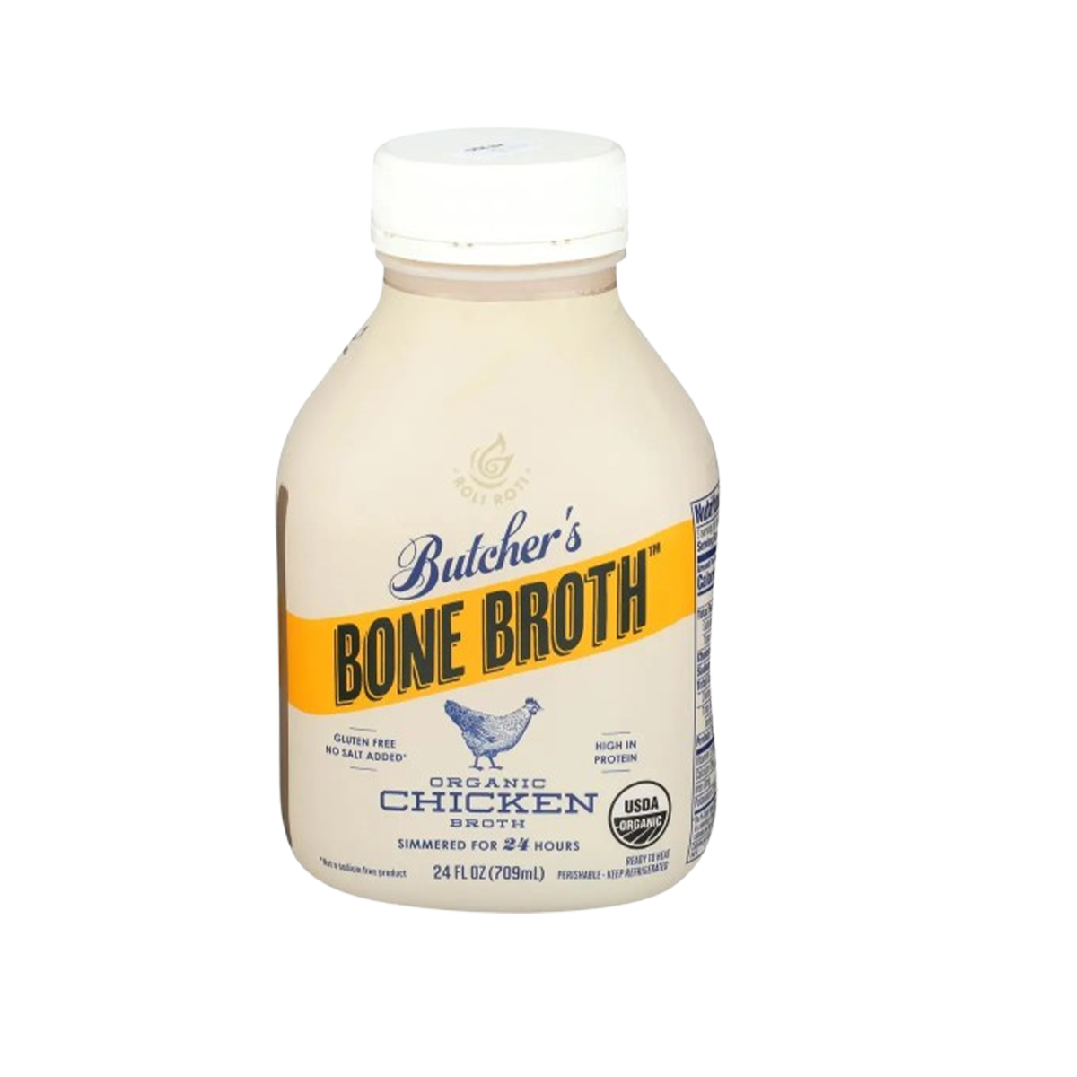 Butcher's Bone Broth, Organic Chicken Broth, Case Of 8, 24 fr oz