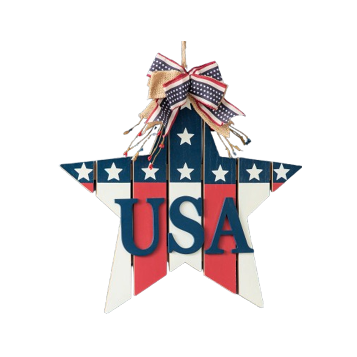 Imagine Design Home of the Free Patriotic Dimensional Seasonal Door Hanger, 14"x14"x1/4"