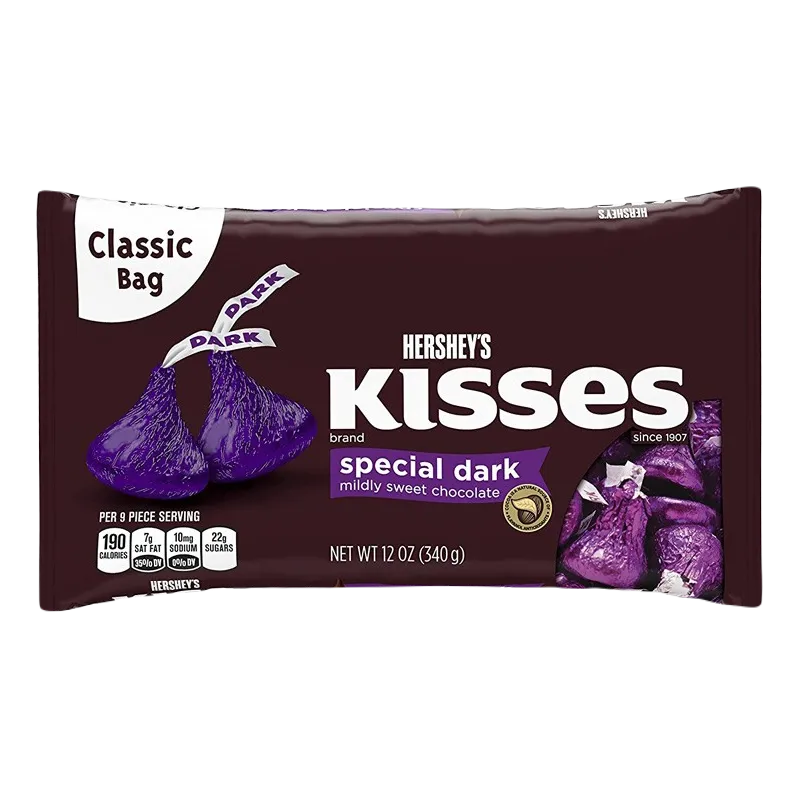 Hershey's Kisses Special Dark Mildly Sweet Chocolate Classic Bag 340 Grams