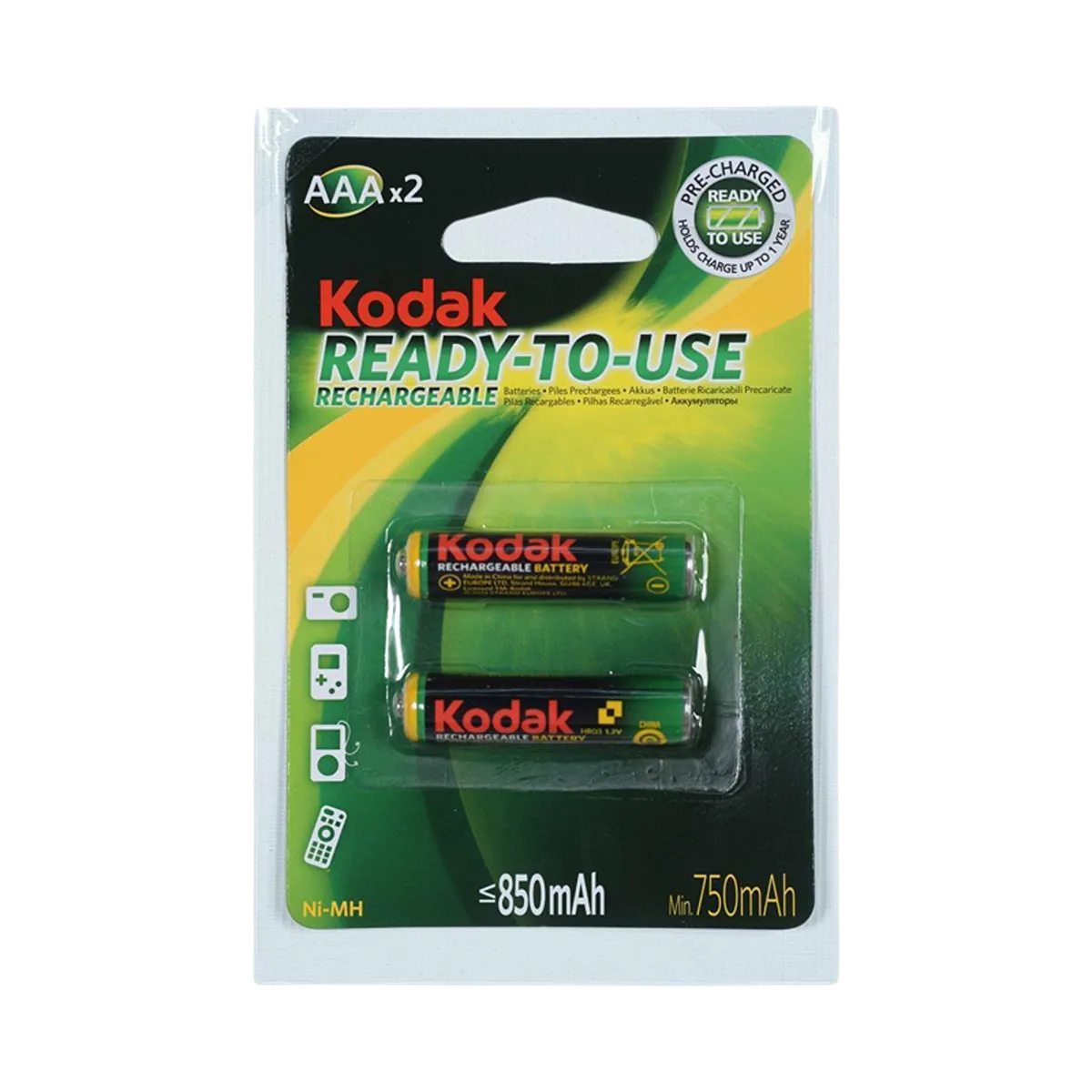 Kodak Batteries Rechargeable AAA x 2