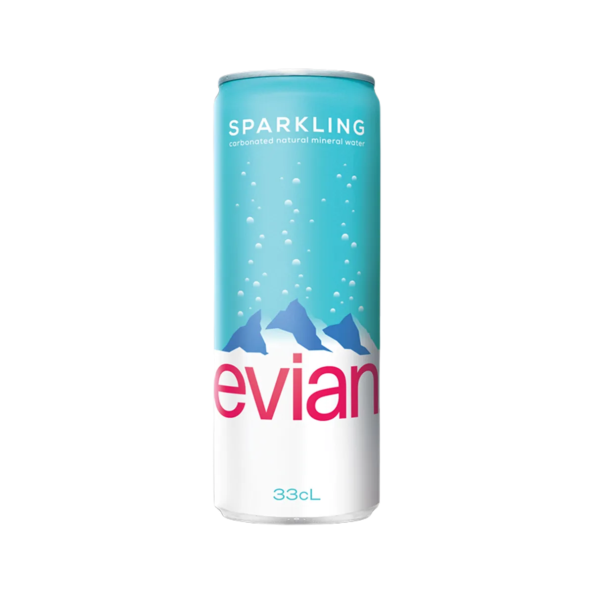 Evian Sparkling Natural Mineral Water Can 330ml