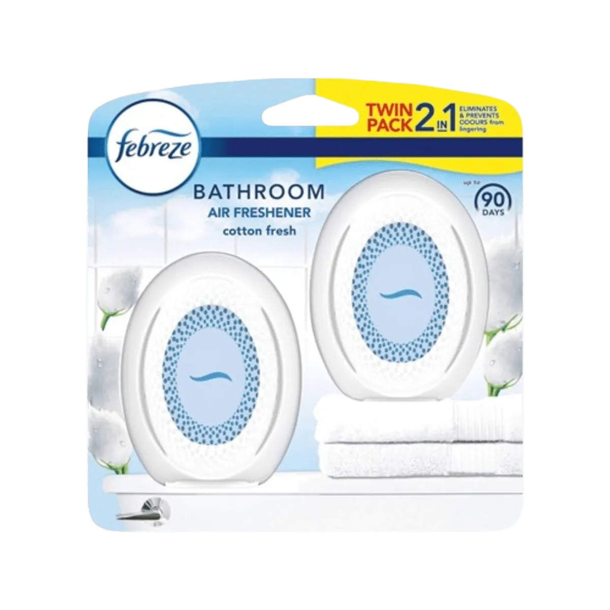 Febreze Cotton Fresh Bathroom Air Freshner 2in1 7.5ml