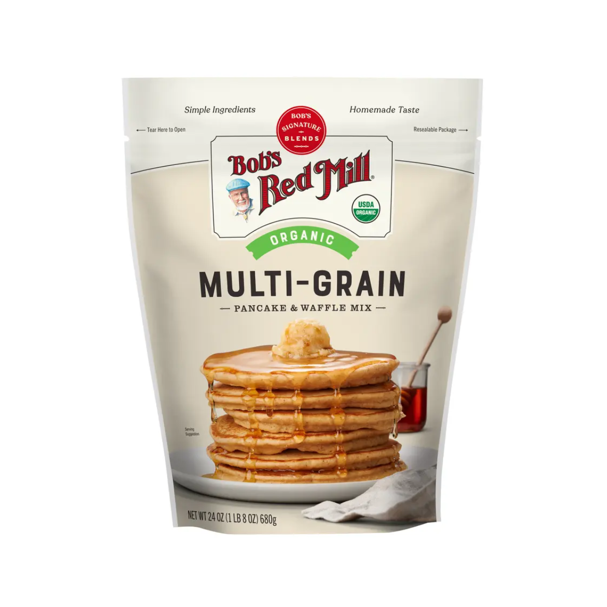 Bob's Red Mill, Pancake And Waffle Mix Multi-Grain Organic, Case Of 4, 24 oz