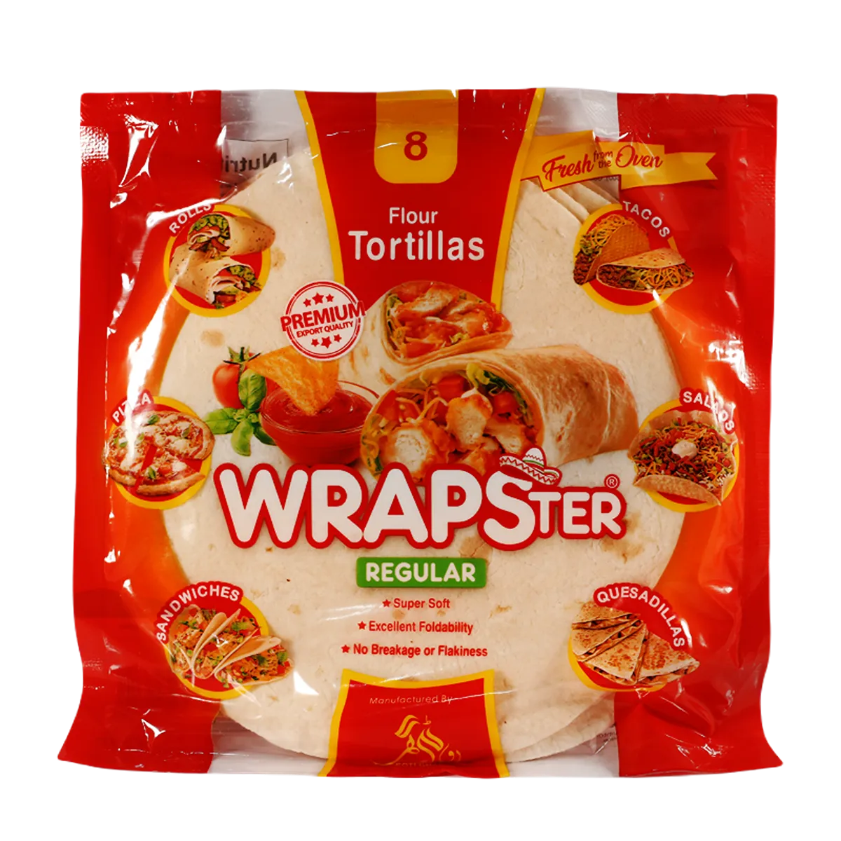 Wrapster Flour Tortillas Premium Tortillas 8Pcs