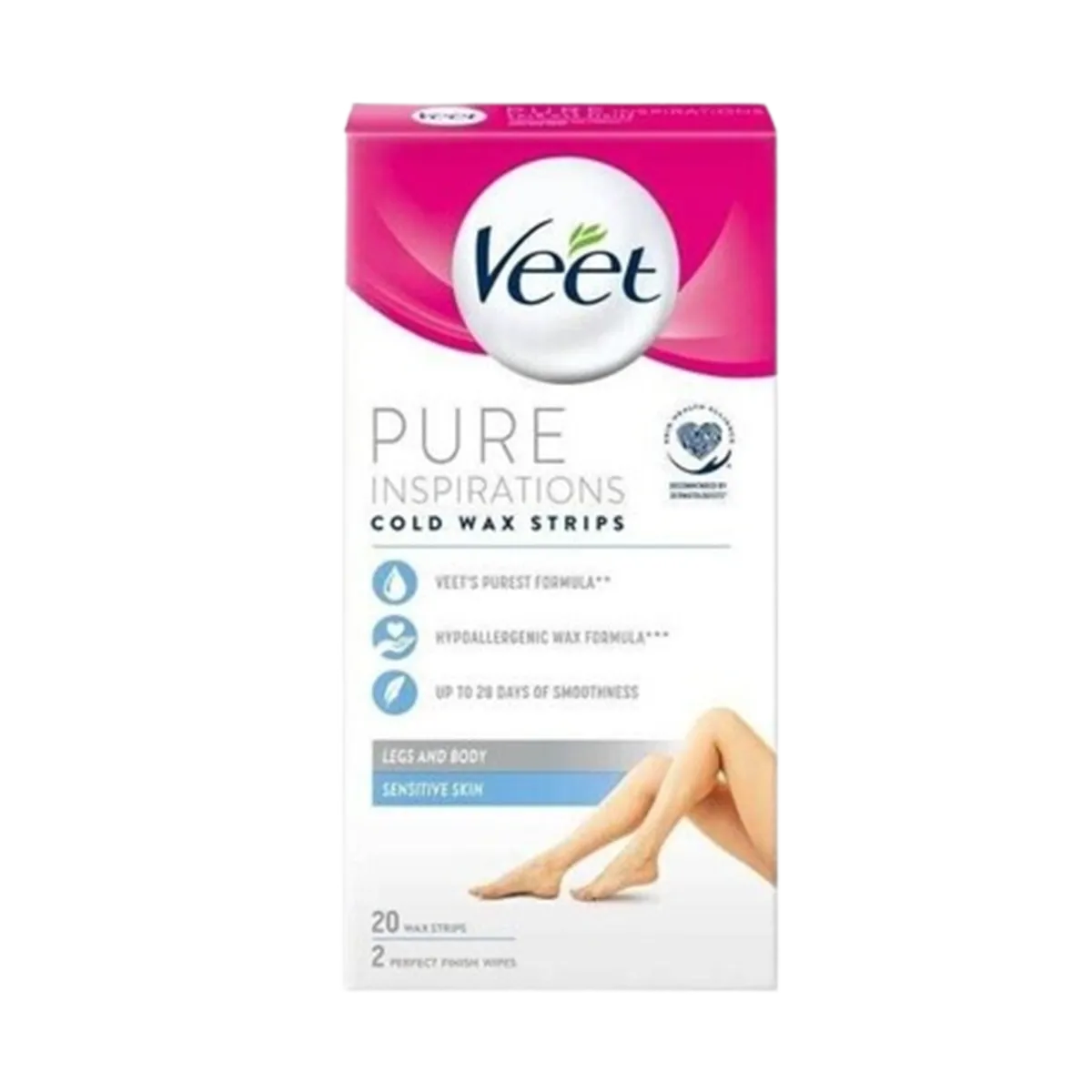 Veet Pure Wax Strips Legs Body Sensitive