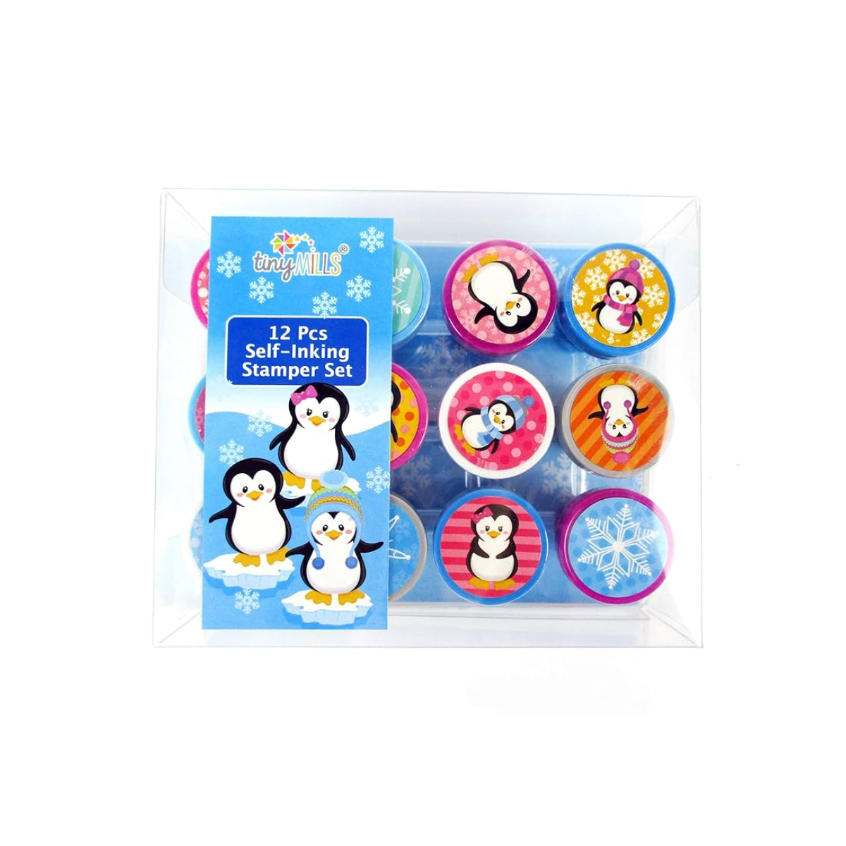 Tiny Mills Penguin Stamp Kit Set of 12pcs (5oz each Jar)