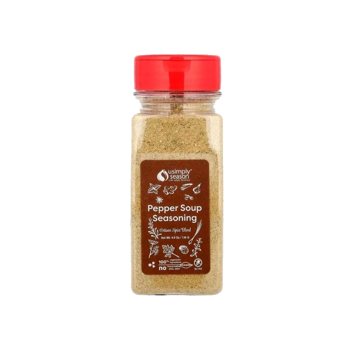 USimplySeason Pepper Soup Seasoning Spice, Case of 16 - 4.8oz
