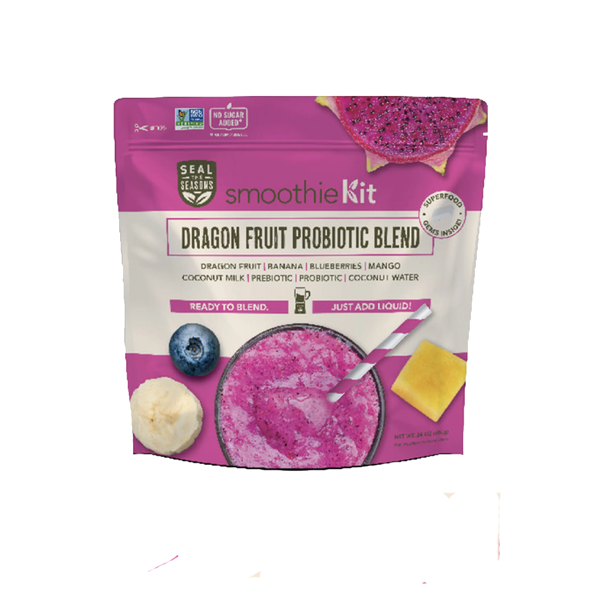 Seal The Seasons, Prebiotic Blend Dragon Fruit , Case Of 6, 24 oz