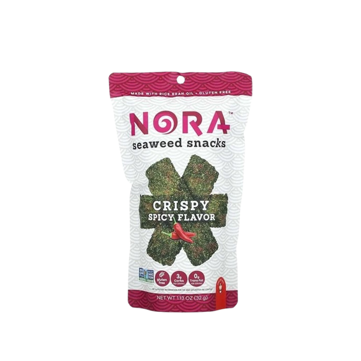 Nora Snacks, Seaweed Snacks Crispy Spicy Flavor, Case Of 12, 1.13 oz