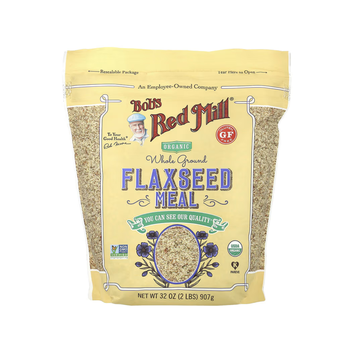 Bob's Red Mill, Organic Whole Ground Flaxseed Meal, Case Of 4, 32 oz