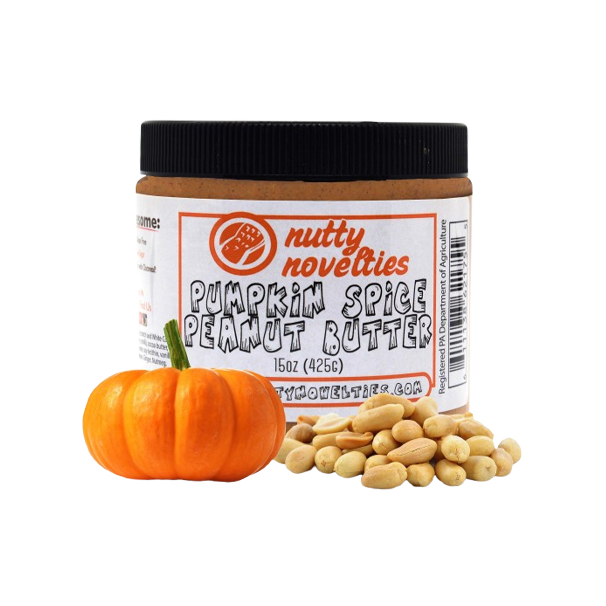 Nutty Novelties LLC, Pumpkin Spice Peanut Butter (Seasonal - Ships 8/14 - 11/1) - Case of 12 - 15 OZ