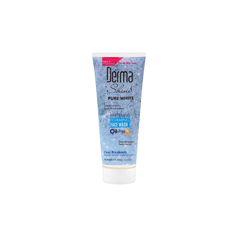 Derma Shines Pure White Foaming Face Wash Oil Free 200Ml