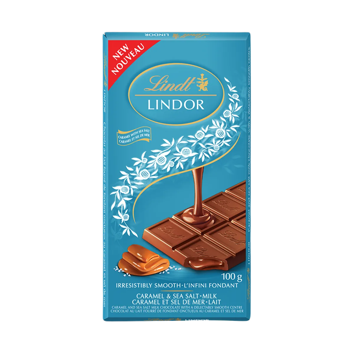 Lindor Milk Caramel & Sea Salt Chocolate Bar 100g