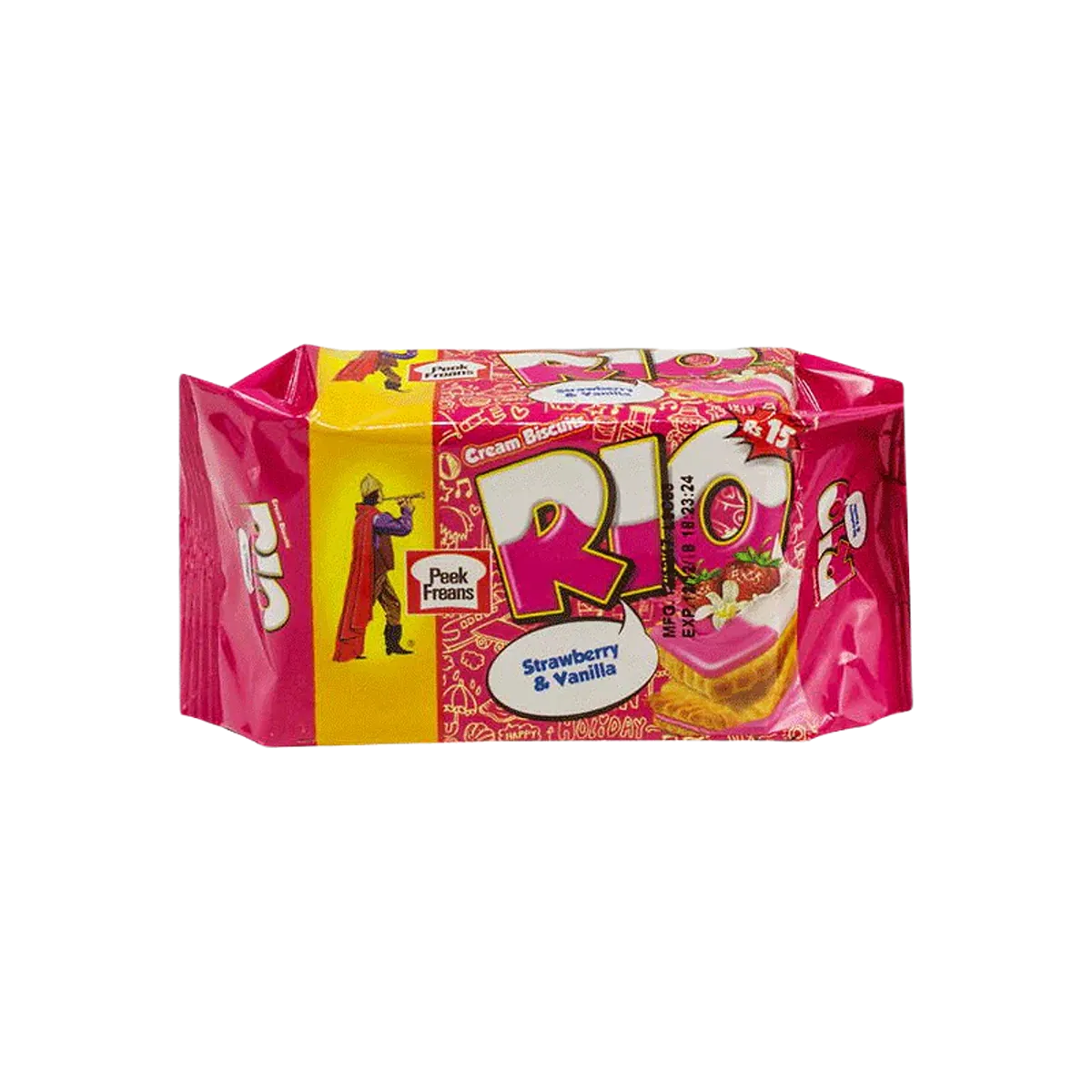Peek Freans Half Roll Biscuit Rio Strawberry Vanilla 70g