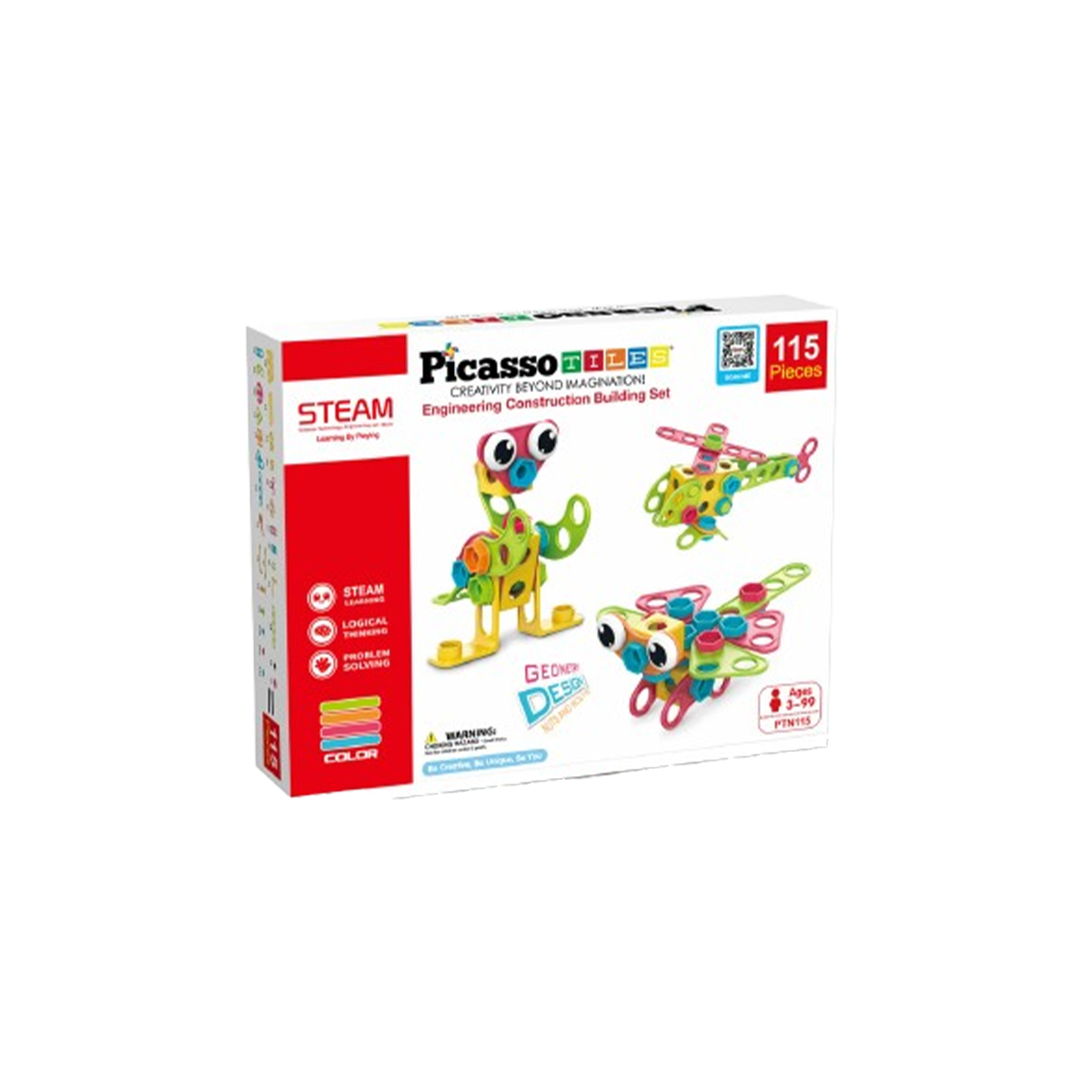 Picassotiles 115 Piece Engineering Construction Toy With Hand Tools