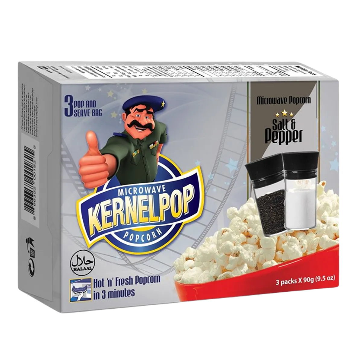 Kernel Popcorn Salt & Papper 3Pack x 90g