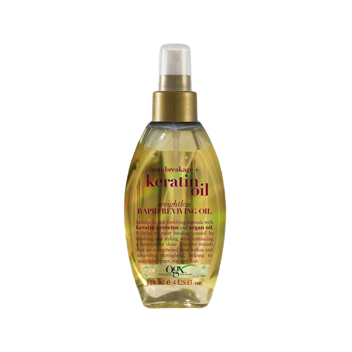 OGX OIL WEIGHTLESS RAPID REVIVING KERATIN OIL 4OZ/118ML