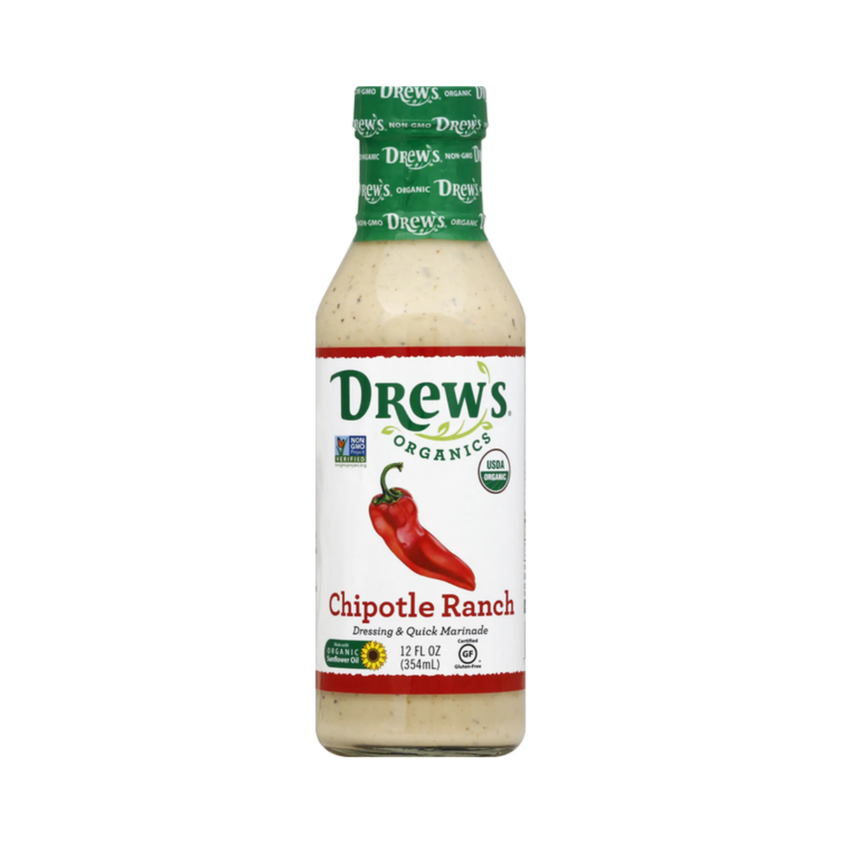 Drew`s Organics, Organic Dressing and Quick Marinade Roasted Garlic and Peppercorn, Case Of 6, 12 oz