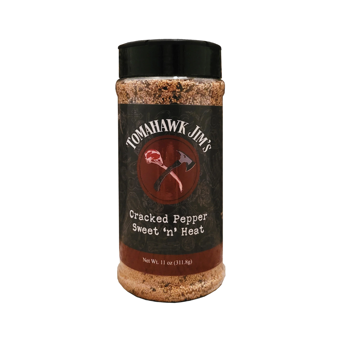 Tomahawk Jim's Seasoning - Cracked Pepper Sweet 'n' Heat - Case of 12 - 11 oz