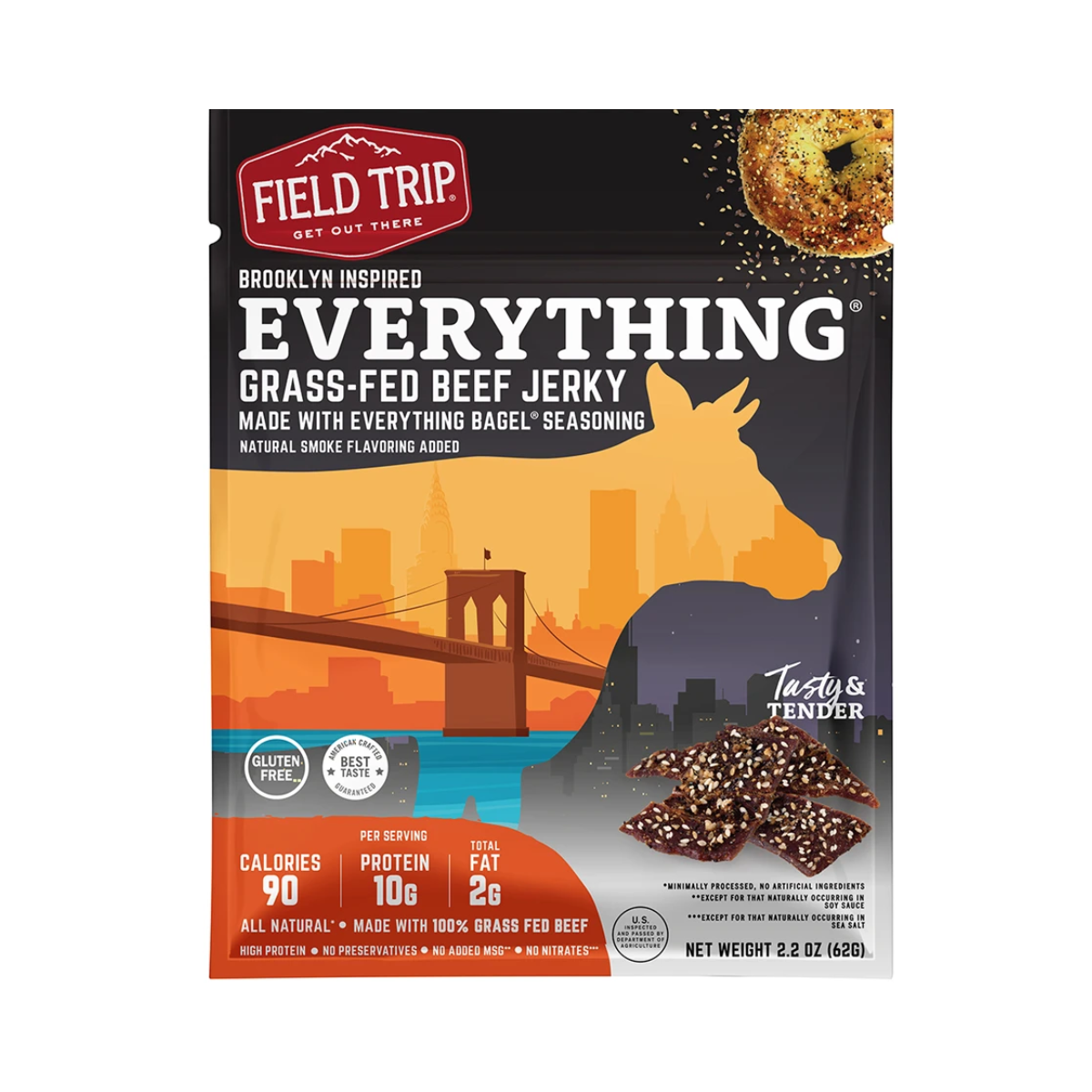 Field Trip, Beef Jerky Evrythng Bagel, Case Of 9, 2.2 oz