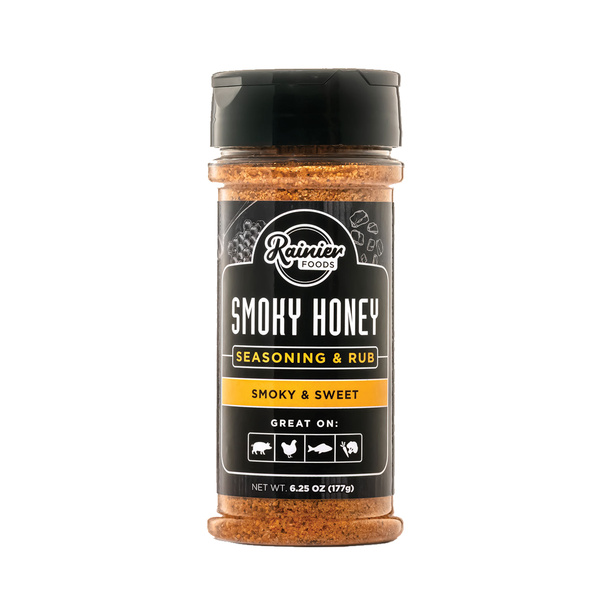 Rainier Foods Premium Seasonings Smoky Honey Seasoning & Rub - Case of 6 - 6.25 oz
