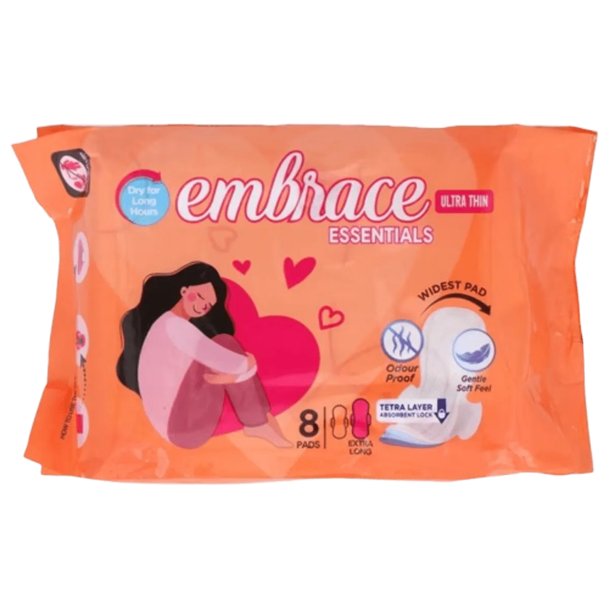 Embrace Pads Essential Ultra Thin Extra Long 8 Pcs