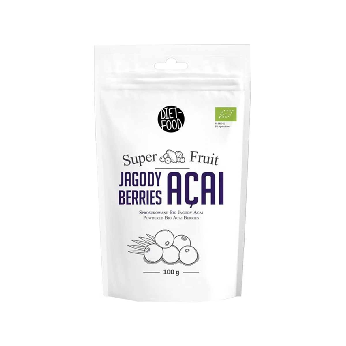 Diet Food Bio Acai Berries - Powder 100g